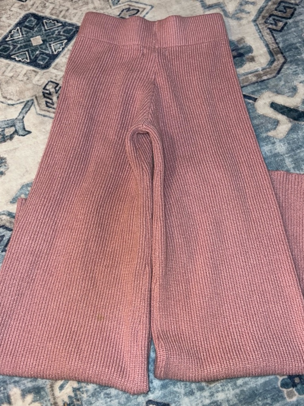 Sincerely Jules Kids Ribbed Wide-Leg Leggings - Dusty Mauve